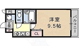 サムパティーク山科 1Kの間取図画像