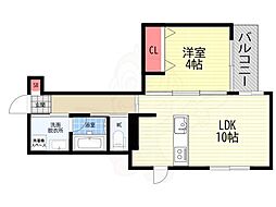 レガリア京都烏丸 1LDKの間取図画像