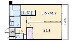 コーポシャルマン 1LDKの間取図画像