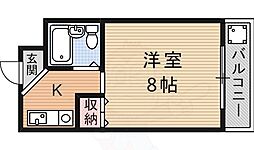 フォレスト山科 1Kの間取図画像