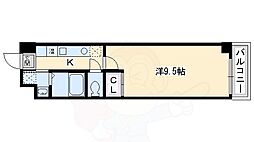 グランステージ京都四条 1Kの間取図画像