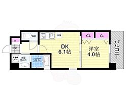 ベラジオ雅び烏丸十条2 1DKの間取図画像