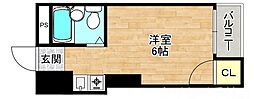 シティーハイツ豊秀 ワンルームの間取図画像