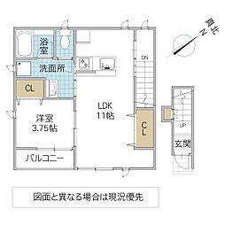 エスポワール生田町 1LDKの間取図画像