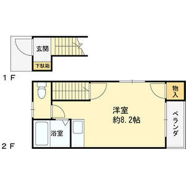 チェリーハイツ東5 ｜大阪府八尾市東本町5丁目(賃貸アパート1R・1階・24.61㎡)の写真 その2