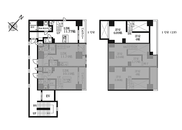 ＭＯＤＥＲＮ　ＰＡＬＡＺＺＯ天神東グランＭ 1101｜福岡県福岡市博多区大博町(賃貸マンション1LDK・11階・44.77㎡)の写真 その2