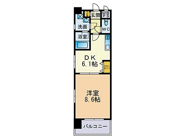 ビュー博多 701｜福岡県福岡市博多区博多駅南１丁目(賃貸マンション1K・7階・34.37㎡)の写真 その2