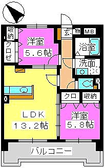 サン・ビオ空港通り 502｜福岡県福岡市博多区吉塚４丁目(賃貸マンション2LDK・5階・58.93㎡)の写真 その2