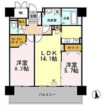 アムシュトラーセ 805 ｜ 福岡県福岡市博多区麦野５丁目11-26（賃貸マンション2LDK・8階・68.87㎡） その2