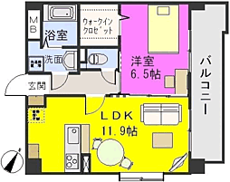 グランドゥール27 1LDKの間取図画像