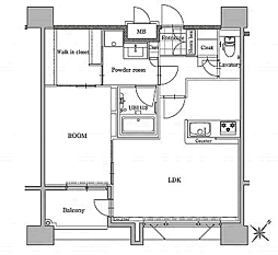 エンクレストベイサイド通り 1LDKの間取図画像