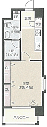 OrchidResidence上呉服 1Kの間取図画像