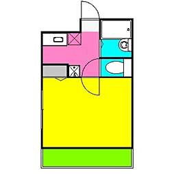 ブレーン博多 1Kの間取図画像