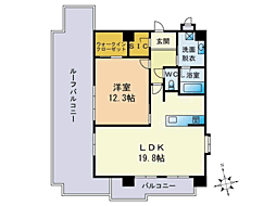 ラフォルトゥーナ姪浜2番館 1LDKの間取図画像