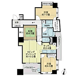 ライオンズタワー赤坂けやき通り 3LDKの間取図画像