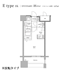 エンクレスト博多スタイル 1Kの間取図画像