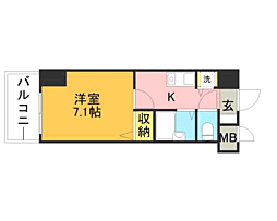 インヘリッツ田原 1Kの間取図画像