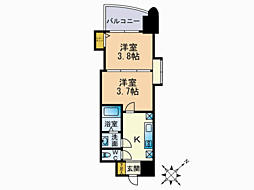 アリビオ博多駅北 2Kの間取図画像