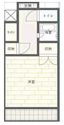 ボヌールdeガリオン 1Kの間取図画像