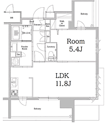 エンクレスト天神LINK 1LDKの間取図画像