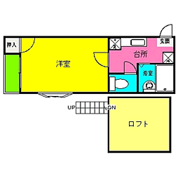 ユーフォリア 1Kの間取図画像