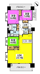 モントーレ博多駅南ガーデンコート 3LDKの間取図画像