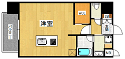 プライムアーバン博多 ワンルームの間取図画像