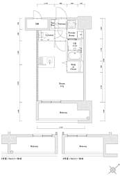 エンクレスト博多駅南FIT ワンルームの間取図画像