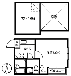 ポラリスCOZY博多駅 1Kの間取図画像