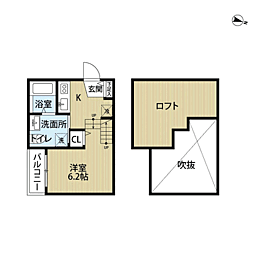 Studio竹下 ワンルームの間取図画像