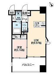 サヴォイセントオブガーデン 1LDKの間取図画像