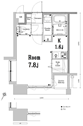 エンクレスト博多GATE 1Kの間取図画像