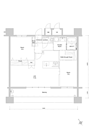 エンクレスト博多EXCEED 2LDKの間取図画像