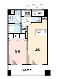モンルポ博多駅東 1LDKの間取図画像