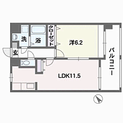 リブル高砂 1LDKの間取図画像