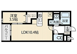 Y'sNishijin 1LDKの間取図画像