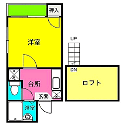 アンネット博多駅南 1Kの間取図画像