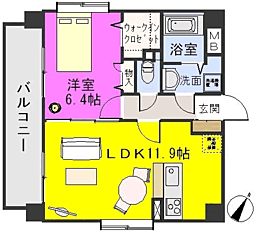 グランドゥール27 1LDKの間取図画像