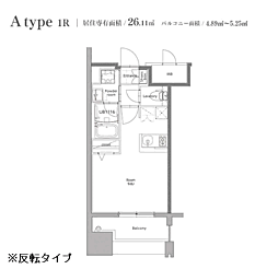 エンクレスト博多スタイル ワンルームの間取図画像