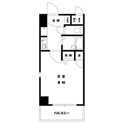 エスリード天神 1Kの間取図画像