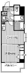 アンジェール高砂 1DKの間取図画像