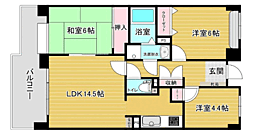 西新中央パーク・マンション 3LDKの間取図画像
