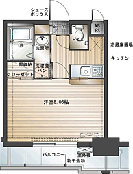エンクレスト博多駅前2 1Kの間取図画像