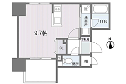 アルティザ博多駅前 ワンルームの間取図画像