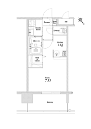 エンクレストベイ天神東2 1Kの間取図画像