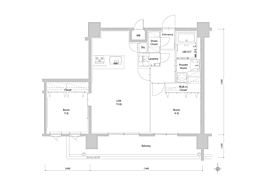 エンクレスト博多PARKSIDE 2LDKの間取図画像