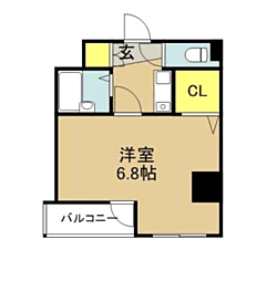 スタシオン大濠公園 1Kの間取図画像