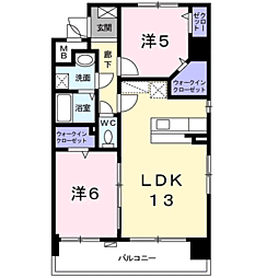 スカイシャトレ空港南 2LDKの間取図画像