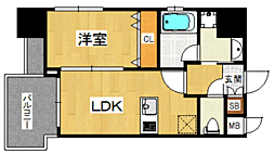 プライムアーバン博多 1LDKの間取図画像