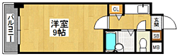 リヴァーオンステイツ 1Kの間取図画像